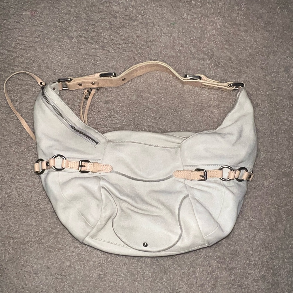 Kenneth Cole New York Cream Shoulder Bag with Rose Gold Hardware